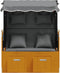 vidaXL - Strandstoel - met - kussen - poly - rattan - en - hout - zwart - en - antraciet