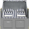 vidaXL - Strandstoel - met - kussens - poly - rattan - en - hout - blauw - en - wit