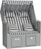 vidaXL - Strandstoel - met - kussens - poly - rattan - en - massief - hout - grijs - wit