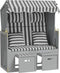 vidaXL - Strandstoel - met - kussens - poly - rattan - en - massief - hout - grijs - wit