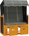 vidaXL - Strandstoel - met - luifel - poly - rattan - en - hout - zwart - en - grijs