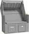 vidaXL - Strandstoel - met - luifel - poly - rattan - en - massief - hout - grijs