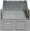vidaXL - Strandstoel - met - luifel - poly - rattan - en - massief - hout - grijs