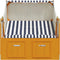 vidaXL - Strandstoel - met - luifel - poly - rattan - en - massief - hout - wit - en - blauw