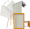 vidaXL - Strandstoel - met - luifel - poly - rattan - en - massief - hout - wit - en - grijs