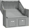 vidaXL - Strandstoel - met - luifel - poly - rattan - en - massief - hout - grijs