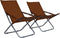 vidaXL - Strandstoelen - 2 - st - inklapbaar - stof - bruin