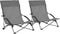 vidaXL - Strandstoelen - 2 - st - inklapbaar - stof - grijs