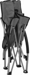 vidaXL - Strandstoelen - 2 - st - inklapbaar - stof - grijs
