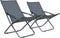 vidaXL - Strandstoelen - 2 - st - inklapbaar - stof - grijs