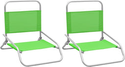 vidaXL - Strandstoelen - 2 - st - inklapbaar - stof - groen