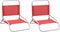 vidaXL - Strandstoelen - 2 - st - inklapbaar - stof - rood