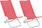 vidaXL - Strandstoelen - 2 - st - inklapbaar - stof - rood