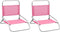 vidaXL - Strandstoelen - 2 - st - inklapbaar - stof - roze