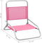vidaXL - Strandstoelen - 2 - st - inklapbaar - stof - roze