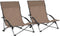 vidaXL - Strandstoelen - 2 - st - inklapbaar - stof - taupe