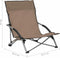 vidaXL - Strandstoelen - 2 - st - inklapbaar - stof - taupe