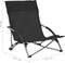 vidaXL - Strandstoelen - 2 - st - inklapbaar - stof - zwart