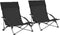 vidaXL - Strandstoelen - 2 - st - inklapbaar - stof - zwart