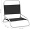 vidaXL - Strandstoelen - 2 - st - inklapbaar - stof - zwart