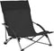 vidaXL - Strandstoelen - 2 - st - inklapbaar - stof - zwart