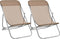 vidaXL - Strandstoelen - 2 - st - textileen - en - gepoedercoat - staal - taupe