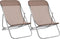 vidaXL - Strandstoelen - 2 - st - textileen - en - gepoedercoat - staal - bruin