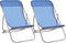 vidaXL - Strandstoelen - 2 - st - textileen - en - gepoedercoat - staal - blauw