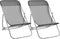 vidaXL - Strandstoelen - 2 - st - textileen - en - gepoedercoat - staal - grijs