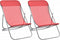 vidaXL - Strandstoelen - 2 - st - textileen - en - gepoedercoat - staal - rood