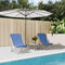 vidaXL - Strandstoelen - 2 - st - textileen - en - gepoedercoat - staal - blauw