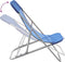 vidaXL - Strandstoelen - 2 - st - textileen - en - gepoedercoat - staal - blauw
