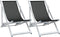 vidaXL - Strandstoelen - inklapbaar - 2 - st - aluminium - en - textileen - zwart