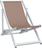 vidaXL - Strandstoelen - inklapbaar - 2 - st - aluminium - en - textileen - bruin