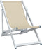 vidaXL - Strandstoelen - inklapbaar - 2 - st - aluminium - en - textileen - crèmekleur