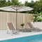 vidaXL - Strandstoelen - inklapbaar - 2 - st - aluminium - en - textileen - bruin