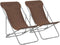 vidaXL - Strandstoelen - inklapbaar - 2 - st - staal - en - oxford - stof - bruin