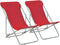 vidaXL - Strandstoelen - inklapbaar - 2 - st - staal - en - oxford - stof - rood