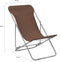 vidaXL - Strandstoelen - inklapbaar - 2 - st - staal - en - oxford - stof - bruin