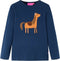 vidaXL-T-shirt-voor-kinderen-lange-mouwen-dierenprint-104-marineblauw