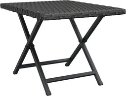 vidaXL - Tafel - inklapbaar - 45x35x32 - cm - poly - rattan - zwart