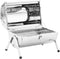 vidaXL Tafelbarbecue houtskool dubbele roosters roestvrij staal
