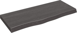 vidaXL - Tafelblad - 100x40x(2-6)cm - behandeld - eikenhout - donkerbruin