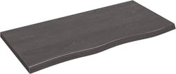 vidaXL - Tafelblad - 100x50x(2-4)cm - behandeld - eikenhout - donkerbruin
