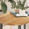 vidaXL - Tafelblad - 100x50x2 - cm - ovaal - massief - eikenhout - lichtbruin