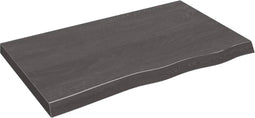 vidaXL - Tafelblad - 100x60x(2-6)cm - behandeld - eikenhout - donkerbruin