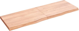 vidaXL - Tafelblad - 120x40x(2-4)cm - behandeld - massief - eikenhout - lichtbruin