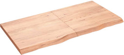 vidaXL - Tafelblad - 120x60x(2-4)cm - behandeld - massief - eikenhout - lichtbruin