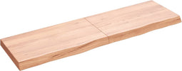 vidaXL - Tafelblad - 140x40x(2-6)cm - behandeld - massief - eikenhout - lichtbruin