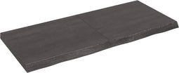 vidaXL - Tafelblad - 140x60x(2-6)cm - behandeld - eikenhout - donkerbruin